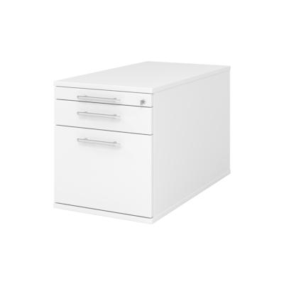 bümö Rollcontainer mit Hängeregister für Hängeordner, Container abschließbar in weiß - Rollwagen mit Hängeregistratur als Schreibtisch Unterschrank Image