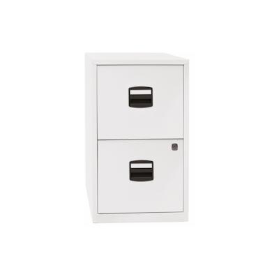 Bisley Home Hängeregistraturschrank mit Schloss aus Stahlblech, 2 Schubladen, einbahnig - Hängeregisterschrank abschließbar, Hängeregistratur für Image