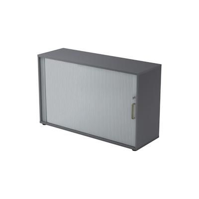 bümö Aktenschrank abschließbar mit Rollladen, Rollladenschrank für Ordner & Co. - Büroschrank mit Rollo, abschließbarer Ordnerschrank aus Holz in Image
