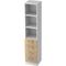 bümö office Aktenschrank Regal mit Schubladen, Büroschrank schmal aus FSC-Holz, 40cm breit in Weiß/Eiche - Aktenregal & Schubladenschrank mit