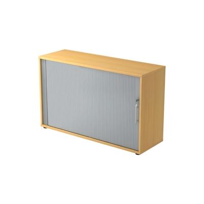 bümö Aktenschrank abschließbar mit Rollladen, Rollladenschrank für Ordner & Co. - Büroschrank mit Rollo, abschließbarer Ordnerschrank aus Holz in Image