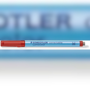 STAEDTLER Folienstift Lumocolor correct M rot ca. 1,0mm, wasserlösliche Tinte Image