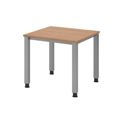 bümö manuell höhenverstellbarer Schreibtisch 80x80 cm in Nussbaum - PC Tisch höhenverstellbar & klein, höhenverstellbarer Tisch Büro, kleiner Image