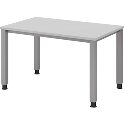 bümö manuell höhenverstellbarer Schreibtisch 120x80 cm in grau - PC Tisch höhenverstellbar & klein, höhenverstellbarer Tisch Büro, kleiner Image