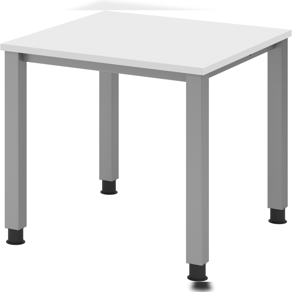 bümö manuell höhenverstellbarer Schreibtisch 80x80 cm in weiß - PC Tisch höhenverstellbar & klein, höhenverstellbarer Tisch Büro, kleiner Image