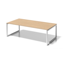 Bisley Cito Schreibtisch - 240 x120 cm Bürotisch XXL Chefschreibtisch in Ahorn - Gestell: verkehrsweiß Image