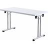 bümö Klapptisch weiß 138 x 69 cm klappbar & stapelbar, klappbarer Schreibtisch, Klappschreibtisch, Tisch klappbar, Klappbarer Tisch, Klapptisch