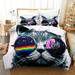 Cute Cat 3D Digital Printing Bedding Set Queen Duvet Cover Set 3D Bedding Digital Printing Comforter Set and Pillow Covers Home Breathable Textiles 3 Pieces Soft Microfiber Double