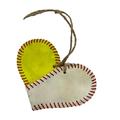 Trayknick Romantic Pendant Heart-shaped Pendant Baseball Pendant Heart-shaped Handmade Vintage Style with Hanging Rope Love-themed Pendant for Baseball Lovers