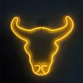 Bull Head Neon LED Lights LED Color Lights Modeling Net Bar Atmosphere Lights Hanging Wall Decor Lights Bull Head Logo Decoration Novelty Led Lights Indoor and Outdoor Room Decor