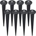 Zhengmy 8 Packs Threaded EC36 Spike Flood Light Ground Stake Metal Replacement Stakes for Solar Lights Outdoor LED Solar Light Stakes with 8 Hex Screws for Gardens Yard Path Lawn 6.3 Inches