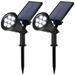 vestaiot Solar Spot Lights EC36 Outdoor 2-in-1 Solar Lights Waterproof Landscape Spotlights Wall Light Adjustable Solar Garden Lights Lights for Garden Yard Driveway Pathway (2 White)