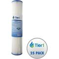 20 Micron 20 Inch X 4.5 Inch | 25-Pack Pleated Cellulose Whole House Sediment Water Filter Replacement Cartridge | Compatible With Pentek S1-20BB 155305-43 W20CLHD20 Home Water Filter
