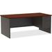 Lorell Mahogany Laminate/Charcoal Modular Desk Series Pedestal Desk - 2-Drawer 72 x 36 1.1 Top - 2 x Box Drawer(s) File Drawer(s) - Single Pedestal on Right Side - Material: Steel - Finish: Maho