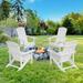 CHYVARY 4 Peaks Adirondack Chairs Fire Pit Outdoor Patio Furniture White