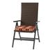 Outdoor PE Wicker Foldable Reclining Chair with Roma Stripe Seat Cushion