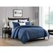 Lightweight Oversized Ultra-Soft Enzyme Washed Crinkle Texture Breathable Cotton Blend Fill 3-Piece Coverlet/Bedspread/Quilt Set â€“ Navy Full/Queen