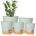 GARDIFE Plant Pots 7/6.5/6/5.5/5 EC36 Inch Self Watering Planters with Drainage Hole Plastic Flower Pots Nursery Planting Pot for All House Plants African Violet Flowers and Cactus Green