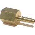 HOSE ID TO 1/4 FEMALE NPT FNPT STRAIGHT BRASS FITTING FUEL/AIR/WATER/OIL/GAS/WOG (QTY 01)