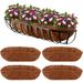 4 Pack Trough Coco EC36 Liner 24 Inch Hanging Basket Liners 100% Natural Coconut Husk Liners for Planters Window Box Planter Inserts for Large Pots Trough Planters Outdoor Garden Decoration