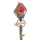 Emblems Metal Birdhouse Stakes Garden Welcome Planter Decorations for Pots Nest Birds with Pole Sleeping Wooden Rattan