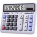 Desktop Calculator Solar Battery Dual Power with 12-Digit Large LCD Display and Large Computer Keys Office Calculator for Home Office School