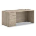 HON 10500 Series Single Pedestal Desk Left Pedestal: Box/Box/File 66 x 30 x 29.5 Kingswood Walnut