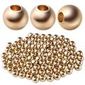 Brass Spacers Beads 100pcs Gold EC36 Round Spacer Beads Rondelle Beads Smooth Spacer Beads Loose Beads Spacer Charm Beads for DIY Bracelet Necklace Jewelry Crafts Making Accessory