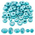 PH PandaHall 60pcs Synthetic EC36 Turquoise Beads 3 Size Large Hole Round Spacer Beads Turquoise Stone Beads European Beads for Bracelet Necklace Earrings Jewelry Making Hole: 2.5~6mm