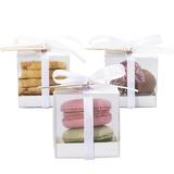 LeoKy 50 Pack Clear EC36 Party Favor Boxes 2x2x2 Clear Treat Boxes for Favors Candy Macaron Boxes Wedding Shower Favor Boxes Individual Macaron Packaging for 2 Candy Boxes Party Favors Party Mini