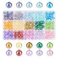 PH PandaHall 180pcs 10mm EC36 Round Spacer Beads 15 AB Colors Plated Loose Beads 10mm Round Acrylic Round Beads Loose Beads Spacer for Jewelry Necklace Bracelet DIY Crafts Making 2mm Hole