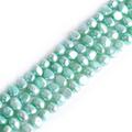 JOE FOREMAN Genuine Pearl EC36 6-7mm Light Green Freeform Cultured Freshwater Pearl Beads for Jerwelry Crafts Making Strands Full 15