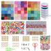 ZADDED 9500pcs Clay Bead EC36 Bracelet Kit 76 Color 850pcs Letter Beads 300pcs 24 Style Cute Fun Beads Gold Spacer Beads Kit for Jewelry Making 5 Boxes Bracelet Making Kit