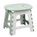 Portable Collapsible Chair Plastic Folding Chair Home Foot Stool Outdoor Folding Stool (Green)