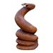 Wood sculpture, 'Serpent Guardian' - Wood Snake Sculpture