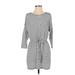 Abercrombie & Fitch Casual Dress - Sweater Dress: Gray Stripes Dresses - Women's Size Small