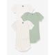Pack of 3 Short Sleeve Bodysuits, by PETIT BATEAU almond green