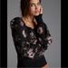 Anthropologie Sweaters | Anthropologie Sweater In Black With Floral Design Sz Large | Color: Black | Size: L