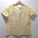 J. Crew Tops | J. Crew Linen Blend Pineapple Casual Short Sleeve Lightweight Tee Women's Sz S | Color: Cream/Yellow | Size: S