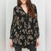 Free People Tops | Free People Black Paisley Floral “Just The Two Of Us” Tunic Dress - Size Xs | Color: Black/Blue | Size: Xs