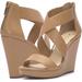 Jessica Simpson Shoes | Jessica Simpson Jadyn Leather Peep Toe Casual Platform Sandals | Color: Tan | Size: 7