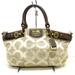 Coach Bags | Coach Madison Op Art Lurex Sophia Satchel Handbag 18608 Creambrown | Color: Brown/Cream/Red | Size: Os