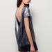 Free People Dresses | Free People Ombr Metalic Shift Low Back Mini Dress | Color: Black/Silver | Size: L