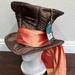 Disney Accessories | Mad Hatter Top Hat Disney Johnny Depp Alice In Wonderland Small | Color: Brown | Size: Small