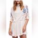 Free People Dresses | Free People Gemma Minidress Sz Small Tunic Ivory Floral Long Sleeve | Color: Blue/Cream | Size: S