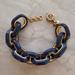 J. Crew Jewelry | J.Crew Navy Dark Blue Enamel Jumbo Link Bracelet | Color: Blue/Gold | Size: Os