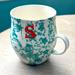 Anthropologie Kitchen | Anthropologie Mug Letter S Floral Tropical Theme Teal And Cream Dishwasher Safe | Color: Blue/Cream | Size: Os