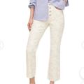 J. Crew Jeans | J. Crew Denim Jeans Womens 31 Cream Floral Embroidered Billie Demi Boot Crop | Color: Cream | Size: 31