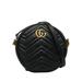 Gucci Bags | Gucci Gg Marmont Round Mini Shoulder Bag Black Gold Leather | Color: Black | Size: Os
