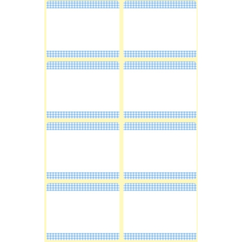 Tiefkühl-Etiketten, Papier, blauer Rahmen, weiß, blau, 40 Aufkleber Image